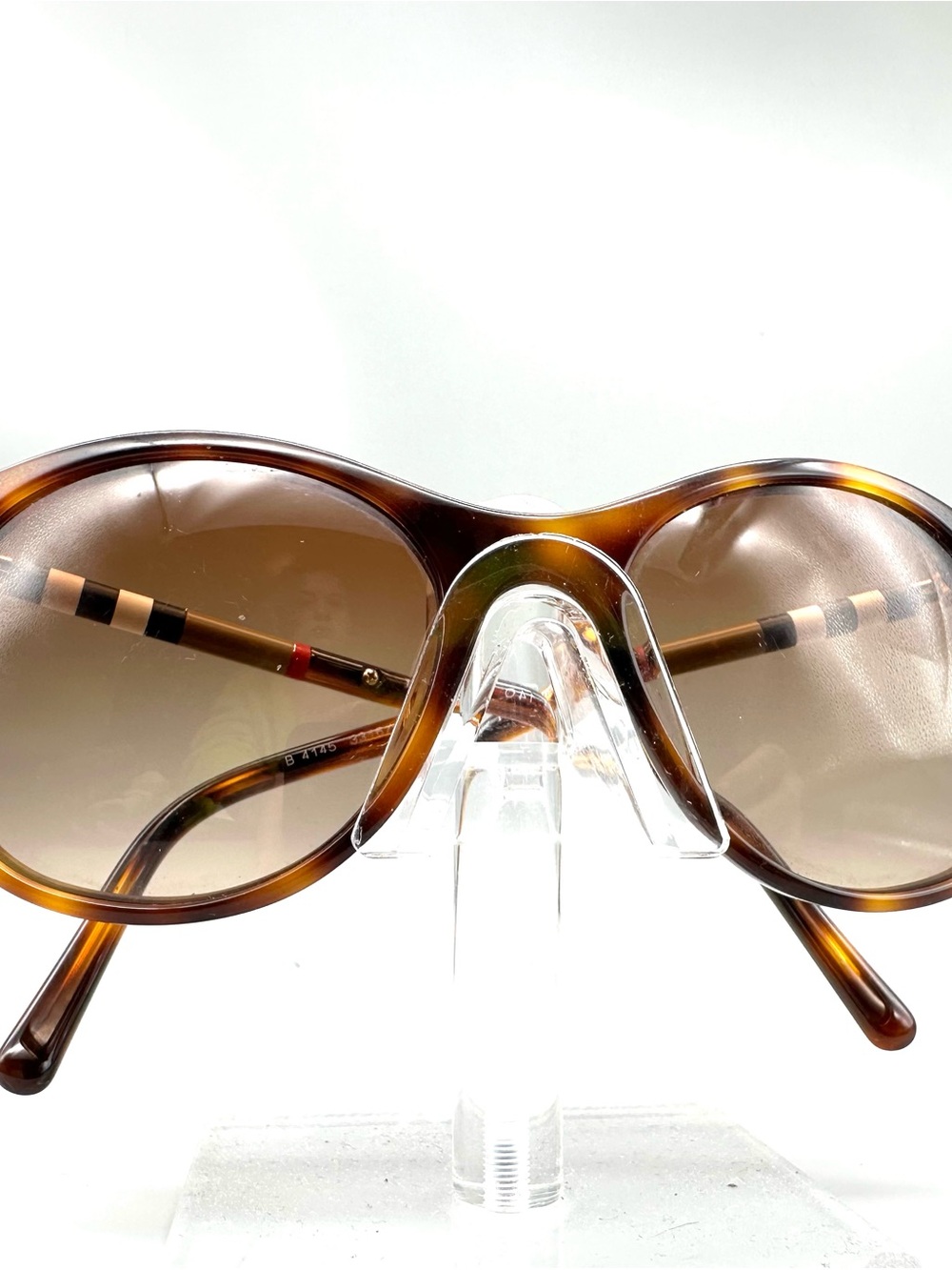 Burberry B 4145 3316/13 Tortoise Shell Round Sunglasses Women 55-18-140 Italy